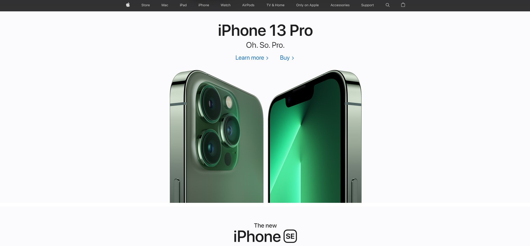 New Apple web design
