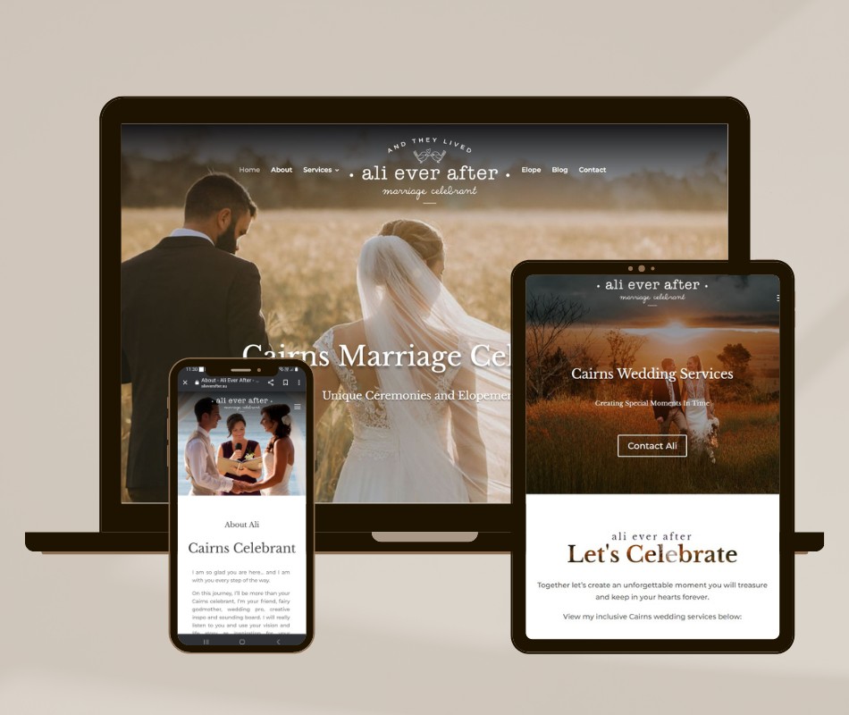 Local Website Design collection for a marriage celebrant
