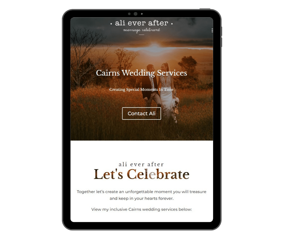 Adelaide web developer design for a local Marriage Celebrant