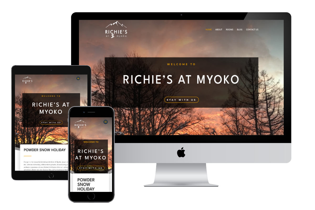 Website portfolio design for Richie's At Myoko, Japan