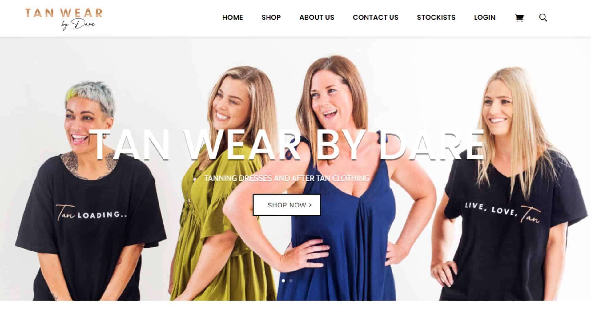Tanwear by dare woocommerce ecommerce website