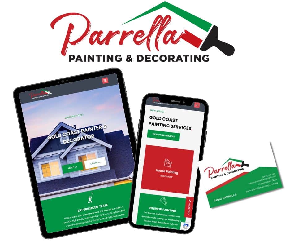 Parella Painting and Decorating Website Homepage for Brisbane Website Design Portfolio
