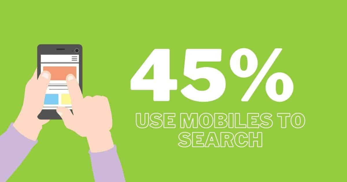 45% use mobiles to search