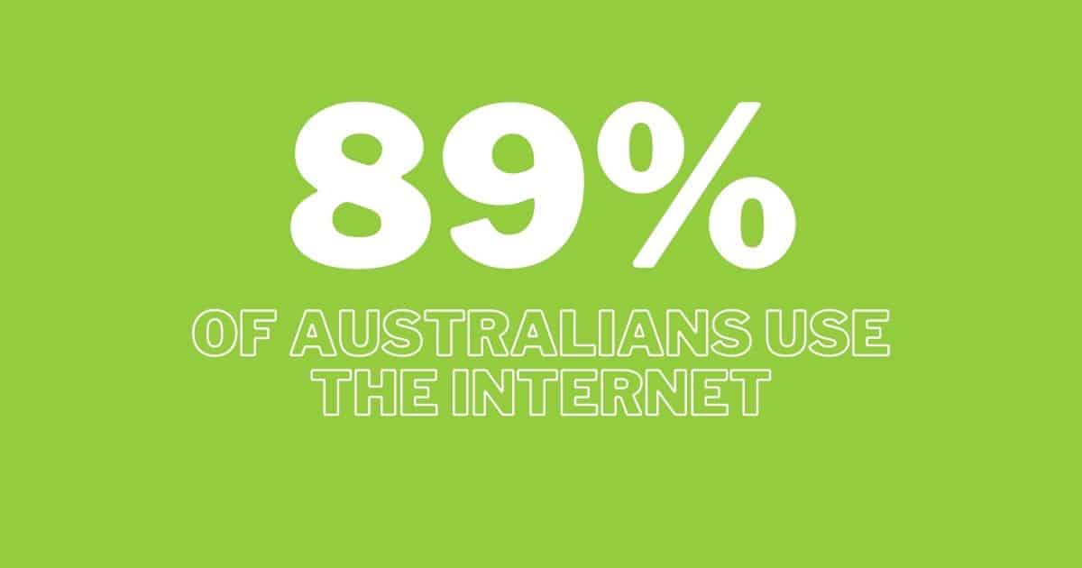 89% of australians use the internet