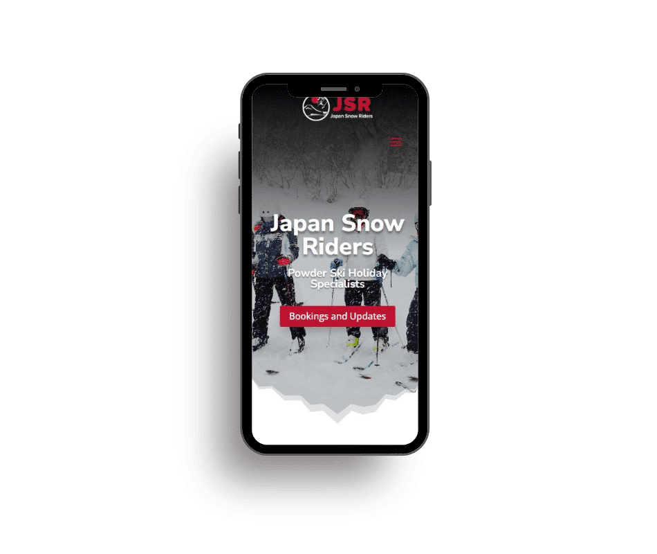 Adelaide web designer inspired page for Japan Snow Riders