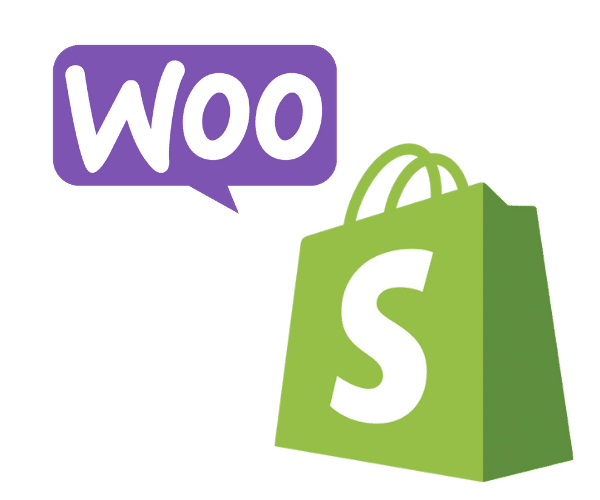 Popular ecommerce logos , Shopify and WooCommerce