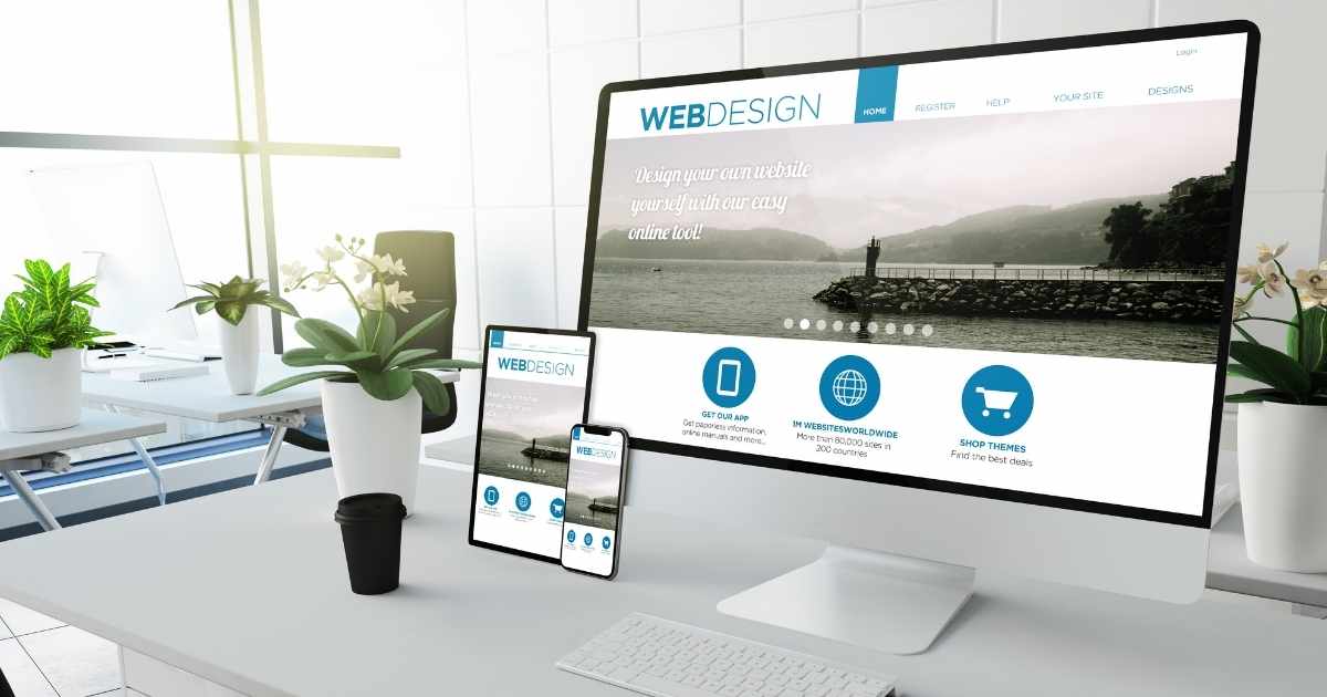 Blackboard showing current trends in website development and design features